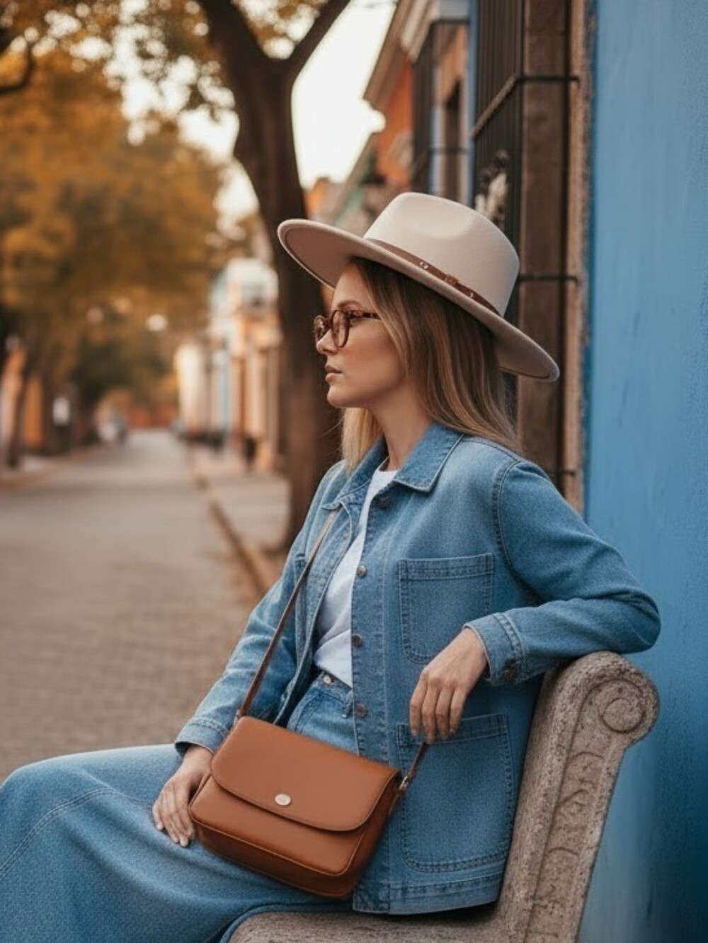 Well Worn Light Blue Denim Jean Jacket